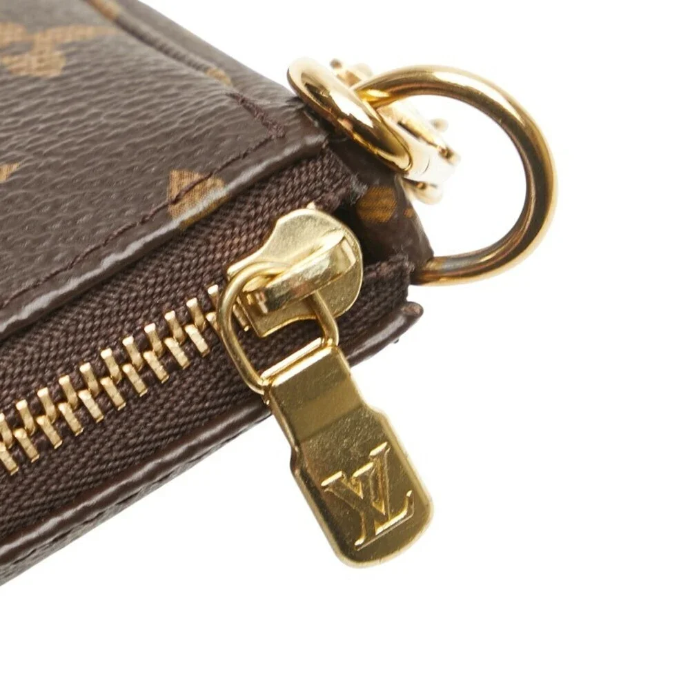 LOUIS VUITTON Authentic Brown Monogram Leather Pochette Mini Bag - Picture 9 of 14